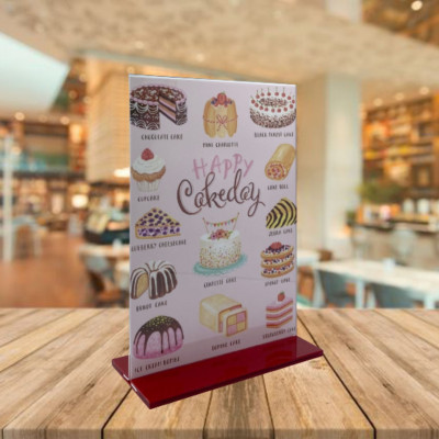 Kệ menu nhà hàng, Standee mica để bàn, Bảng quét mã QR Code, Kệ mica 2 mặt Enter E10 100x150mm đế lùa