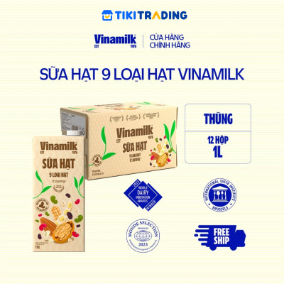 Thùng 12 hộp sữa 9 loại hạt Vinamilk Super Nut 1L