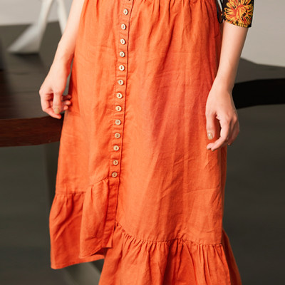 Váy Midi Linen Amsterdam SKI034 Thời trang thiết kế Hity