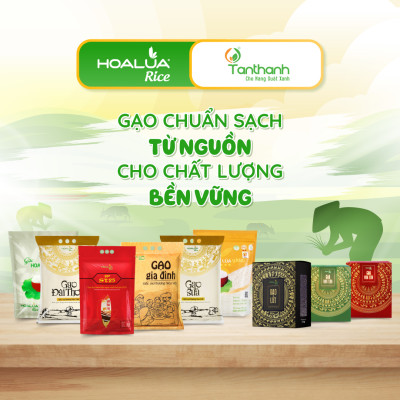 Gạo Hoa Lúa Xanh - Túi 5kg - Tơi xốp, mềm cơm, dẻo ít, thơm nhẹ