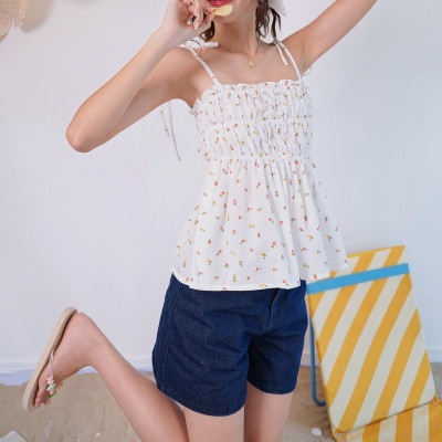 Quần short jeans đơn giản phối ren viền túi thời trang dành cho nữ Evelyn Miều Est.2013