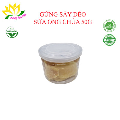 GỪNG SẤY DẺO SỮA ONG CHÚA HŨ 50G - HƯƠNG SEN VIỆT