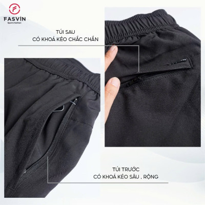 Bộ quần áo gió nam 2 lớp FASVIN BC24631.HN vải thể thao cao cấp lót vải thun hàng chính hãng