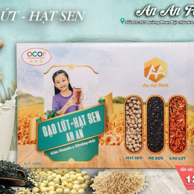 Bột gạo lứt-hạt sen-mè đen. ( Bột gạo lứt ANAN)  lượng đường thấp hữu cơ tự nhiên , thay thế bửa ăn , chăm sóc sức khỏe ,xương khớp và giấc ngủ