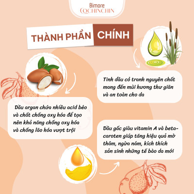 Dầu tẩy trang Gấc Bimore sạch sâu ngừa mụn thâm sáng hồng da _120ML