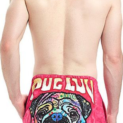 Quần Đi Biển Đôi - Quần Đùi Đôi - Thời Trang Đôi Mùa Hè - Quần Short Cặp Đôi SZone SQ220 Pink Pug