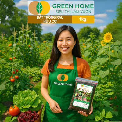 Đất Trồng Rau GreeHome, Sfarm, Bao 20dm3 (10kg), Hữu Cơ, Trộn Sẵn, Đầy Đủ Dinh Dưỡng Cho Rau, Củ