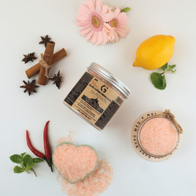 Muối hồng Himalaya GUfoods (dạng hạt mịn) - Tự nhiên, Giàu khoáng chất vi lượng, Không phụ gia, Không tinh chế