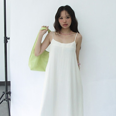 DOTTIE - Đầm midi hai dây - Trắng - D0713