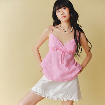 DOTTIE - Áo dây đính nơ - Hồng - T1112