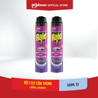 Combo 2 Bình Xịt Côn Trùng RAID  Hương Lavender 520ml