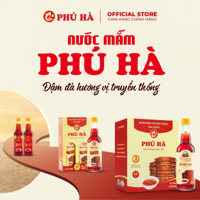 Nước mắm Phú Quốc Chỉ Dẫn Địa Lý Phú Hà 40 độ đạm - Combo 2 chai 60ml