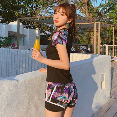 Bộ đồ bơi bikini nữ hai mảnh cộc tay kín đáo tôn dáng giấu bụng đi tắm biển - B.25