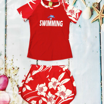 Bộ Đồ Bơi Nữ Quần Đùi Áo Cộc Tay