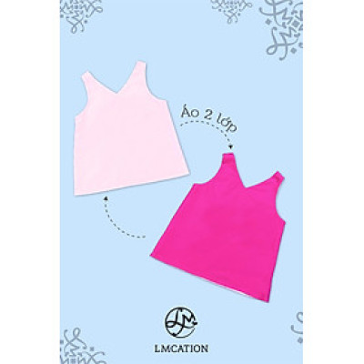 BST Siêu tiết kiệm - Áo kiểu LMcation Laura  (2 lớp 2 màu) - Hồng