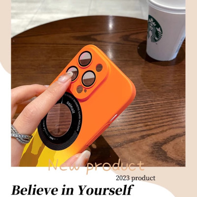 Ốp lưng Maqsafe bảo vệ camera cho iPhone 13 Pro / 13 Pro Max / 14 Plus / 14 Pro / 14 Pro Max hiệu HOTCASE Maqsafe Label trang bị kính cường lực shaphia chống chói cho Camera hỗ trợ chụp ảnh ngoài trời nắng gắt và ngược sáng - hàng nhập khẩu