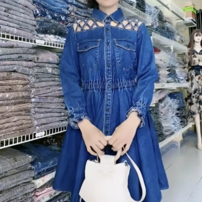 Đầm denim cao cấp siêu dễ thương Myqlothing.