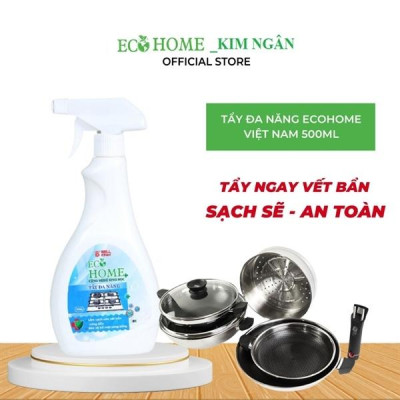 Tẩy đa năng công nghệ sinh học ECOHOME Kim Ngân Store giúp tẩy rửa cặn canxi, tẩy kính, vòi sen chai 500ml