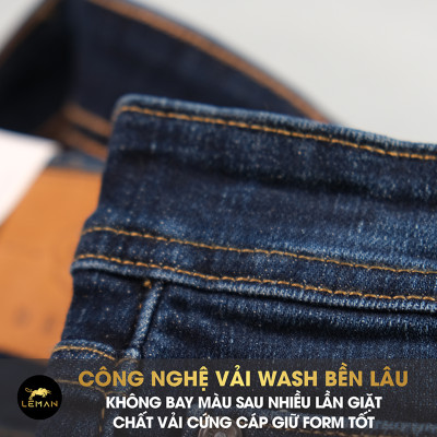 Quần Short Jean nam Leman xanh trơn JL03 - Slim Form