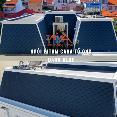 Ngói bitum cana tổ ong dark blue - ngói lợp phủ đá màu xanh dương Hàn Quốc chống thấm và trang trí mái biệt thự, nhà phố, nhà gỗ, bungalow, đóng gói 22 tấm ngói/gói/phủ 3m2 mái