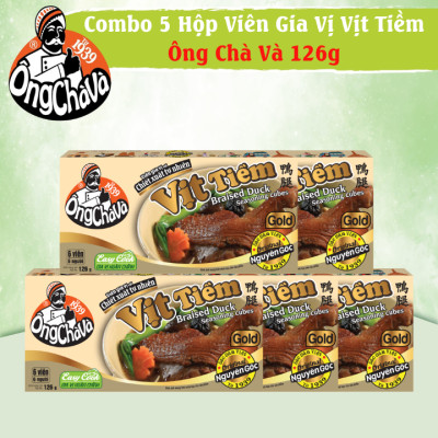 Combo 5 Hộp Viên Gia Vị Vịt Tiềm Gold Ông Chà Và 126g (Braised Duck Seasoning Cubes)