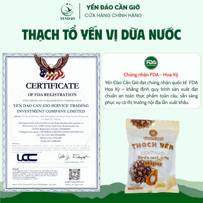 Yến Đào - Thạch Yến Vị Mật Dừa Nước, Bổ Sung Năng Lượng, Thanh Mát Mỗi Ngày