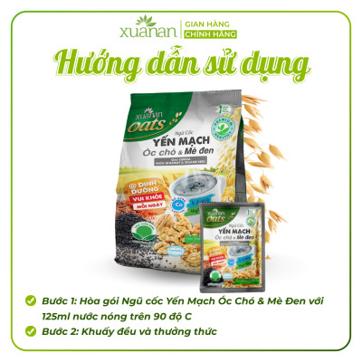 Combo 11 Túi Ngũ Cốc Yến Mạch, Óc Chó Và Mè Đen Xuân An [ít đường] 400G {25g*16 gói}