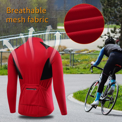 Áo khoác thể thao Wosawe Bo219 có dây kéo tay dài để đi xe đạp leo núi