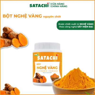 Bột Nghệ Vàng nguyên chất SATACHI. Tăng cường miễn dịch, sức khỏe tim mạch, ngủ ngon. Hộp 128g