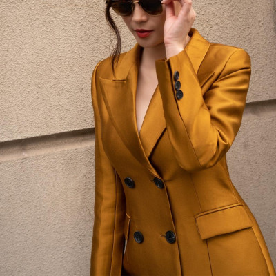 Váy Blazer Taffeta màu vàng 2NDDATE BL025B