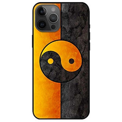 Ốp lưng dành cho Iphone 12 Promax mẫu Vòng Tròn Cam Đen