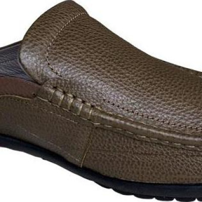 Giày sục nam da bò  Trường Hải màu xanh rêu đế cao su không trơn hàng may chắc chắn thời trang cao cấp BMN0200