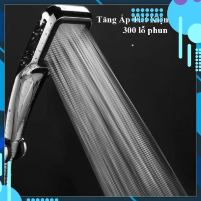  Đầu vòi sen vuông Tăng áp 300 lỗ cao cấp 206787 bạc