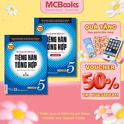 Sách - Tiếng Hàn Tổng Hợp Dành Cho Người Việt Nam - Cao Cấp 5 - Sách Bài Học + Bài Tập - Bản Đen Trắng - MCBooks
