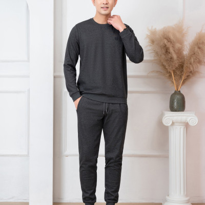 Bộ nỉ ALIGRO cổ tròn màu ghi đậm BN.13