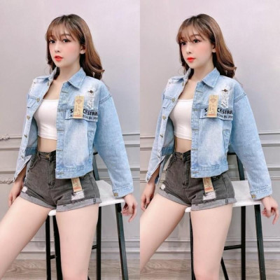 Áo khoát jean Thêu Chữ Nice To You siêu hot rất hot-A3131