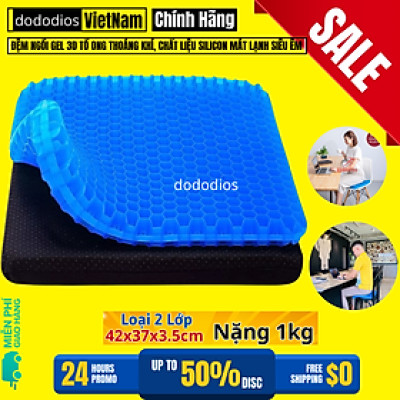 Đệm lót ngồi Silicon 3D 2 Lớp Thoáng Khí Thiết Kế gel tổ ong - Chính hãng dododios
