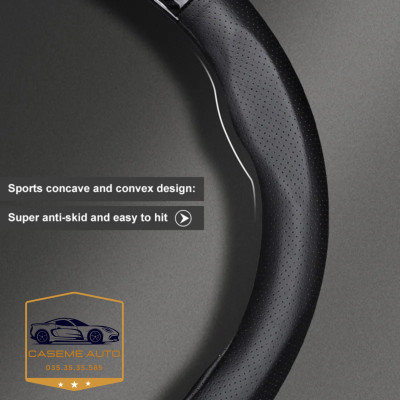 Bọc Vô Lăng Da Vân Carbon Có Đính Kèm Logo Theo Hãng Xe - Hàng Chính Hãng