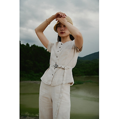 Áo Linen Rút Chỉ Lanh TOP220 thời trang thiết kế Hity