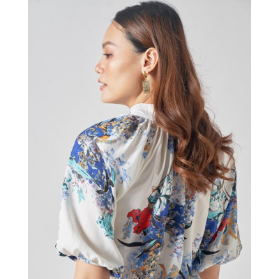 Áo Kiểu Lụa Kem Hoa AK466-KH