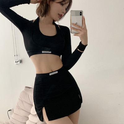 Bộ đồ bơi bikini nữ 2 mảnh kín đáo quần short áo tay dài đi tắm biển, tập yoga, tập gym - B.31