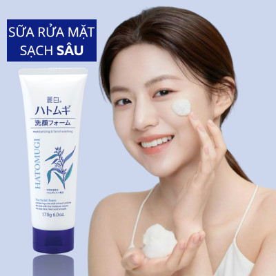 Sữa Rửa Mặt Hatomugi Facial Foam Dưỡng Ẩm Và Ngừa Mụn Chiết Xuất Hạt Ý Dĩ (Tuýp 170g)
