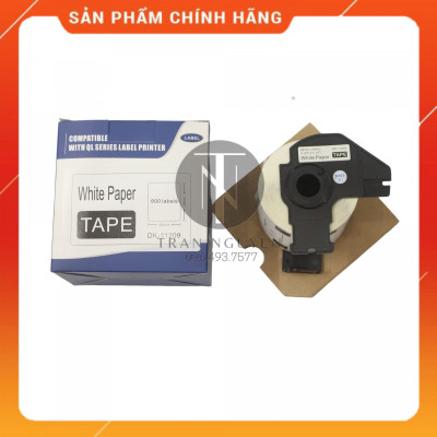 Giấy in Decal DK-11209 - 29 x 62mm - 800 miếng - Chữ đen nền trắng - Hàng nhập khẩu