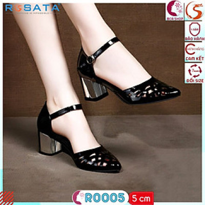 Giày Nữ Mũi Nhọn Thoáng Khí Cao 5 Phân RO005 (ZA05) ROSATA Tại BCASHOP Thiết Kế Cắt Tạo Hình Độc Đáo Trẻ Trung