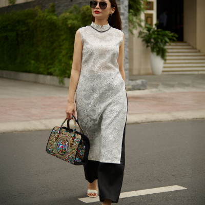 Áo Dài Cách Tân Organza Mai ADA011 thời trang thiết kế Hity