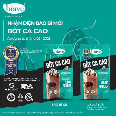 Bột Cacao LÚAVE 500g (Bột Ca cao hương vị đắng béo tự nhiên, đậm đà, có thể dùng pha chế nhiều thức uống, làm bánh, kem)