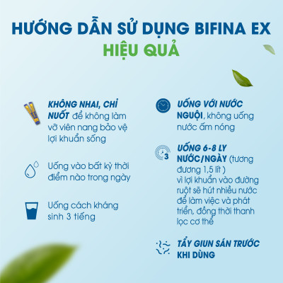 Men vi sinh Bifina Nhật Bản EX - Hỗ trợ người viêm đại tràng, táo bón, tiêu chảy - Hộp 60 gói