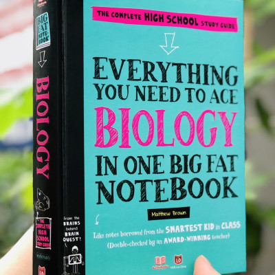 Sách Everything You Need To Ace Biology Big Fat Notebooks ( Sổ Tay Sinh Học Tiếng Anh ) - Tổng Hợp Kiến Thức Sinh Học Cho Học Sinh Lớp 8 Đến Lớp 12 - Á Châu Books, Bìa Cứng, In Màu