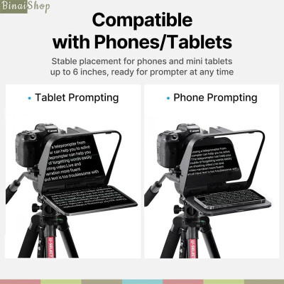Ulanzi Teleprompter RT02 - Máy Nhắc Chữ Đa Năng Dành Cho Điện Thoại Thông Minh, DSLR Và Máy Ảnh Có Điều Khiển Từ Xa - Hàng chính hãng