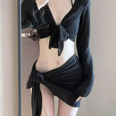 Bikini 4 Chi Tiết Tay Dài - Váy Quây - Mẫu Mới Trẻ Trung Dễ Thương BK002 MayHomes Đồ Bơi Nữ Nhiều Mảnh